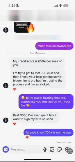 Credit result screenshot