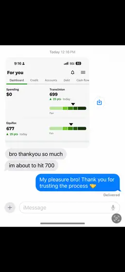 Credit result screenshot