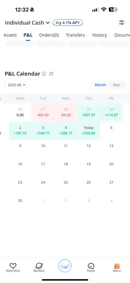 Trading result screenshot