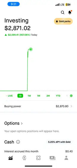 Trading result screenshot